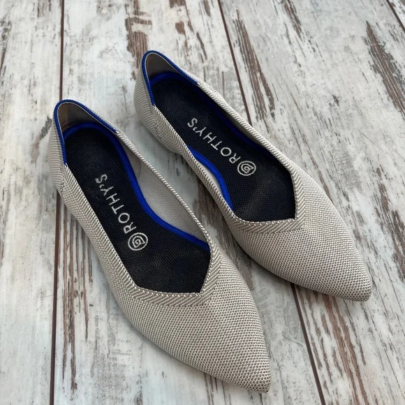 Rothy’s The Point Flax Birdseye Knit Flats - Size 8.5 - Picture 11 of 16